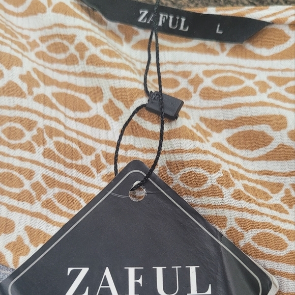 Zaful Long Sleeve Tunic Lightweight Short Dress NWT Boho Chic Size L - Picture 8 of 12